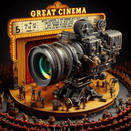 Groses Kino mit einer Kamera die mit iher uberweltiger grösse einen dem aten anhält ein spot rundeet (1)